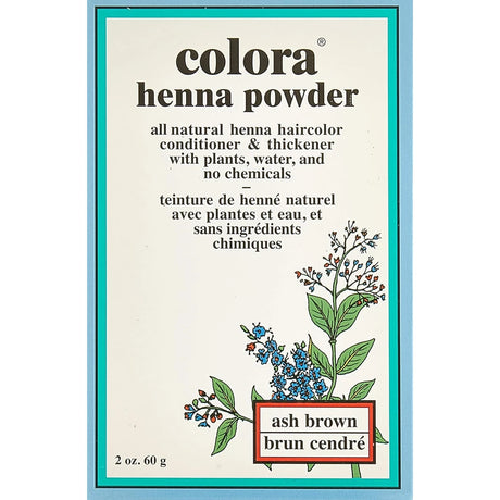 Colora Henna Powder - Natural Organic Haircolor ( Ash Brown - 2 oz) (Pack of 72)