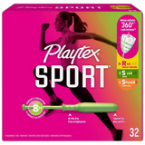 Playtex Super Plus Sport Tampons Regular Super Plus 32 Count 8.11oz (Pack of 12)