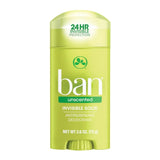 Ban Invisible Solid Anti-Perspirant And Deodorant Unscented Intensely Fresh 2.6Oz (Pack of 12)