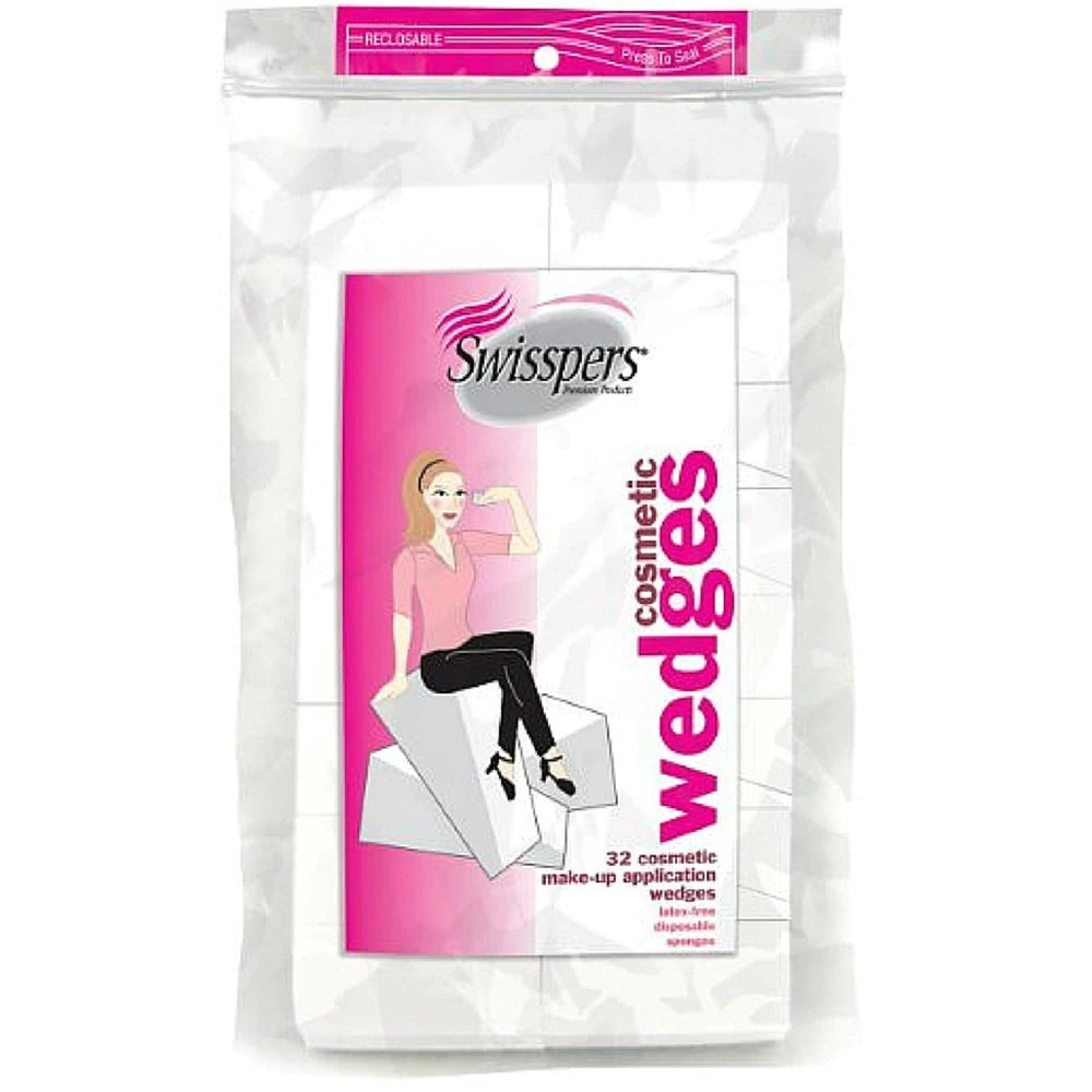 Swisspers Premium Cosmetic Wedges, 32-Count (Pack of 6)
