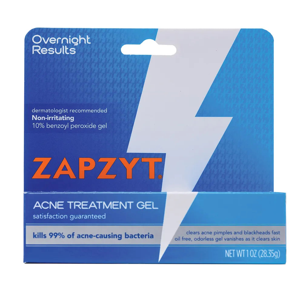 Zapzyt Maximum Strength 10% Benzoyl Peroxide Acne Treatment Gel 1Oz (Pack of 24)
