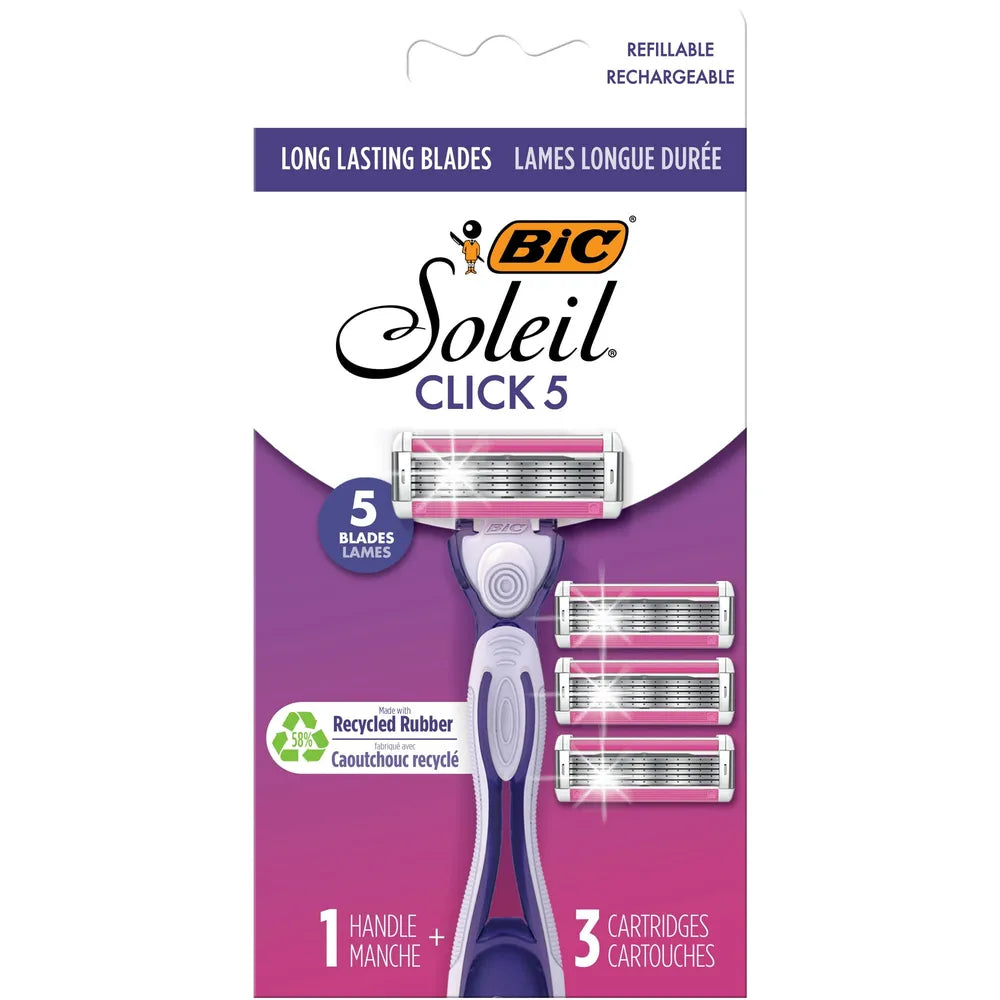 BIC Soleil Clic Razor 5 Pack 3.36oz (Pack of 72)