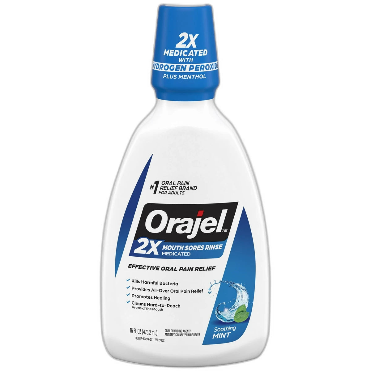 Orajel Antiseptic Mouth Sore Rinse For Mouth Sore Relief 16Oz (Pack of 12)