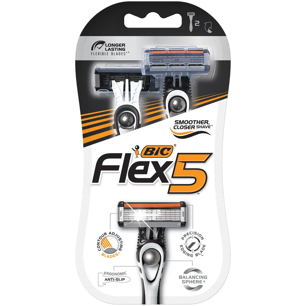 BiC Flex 5 Mens Shaver 5 Bladed Razor Heads 3.52Oz (Pack of 72)