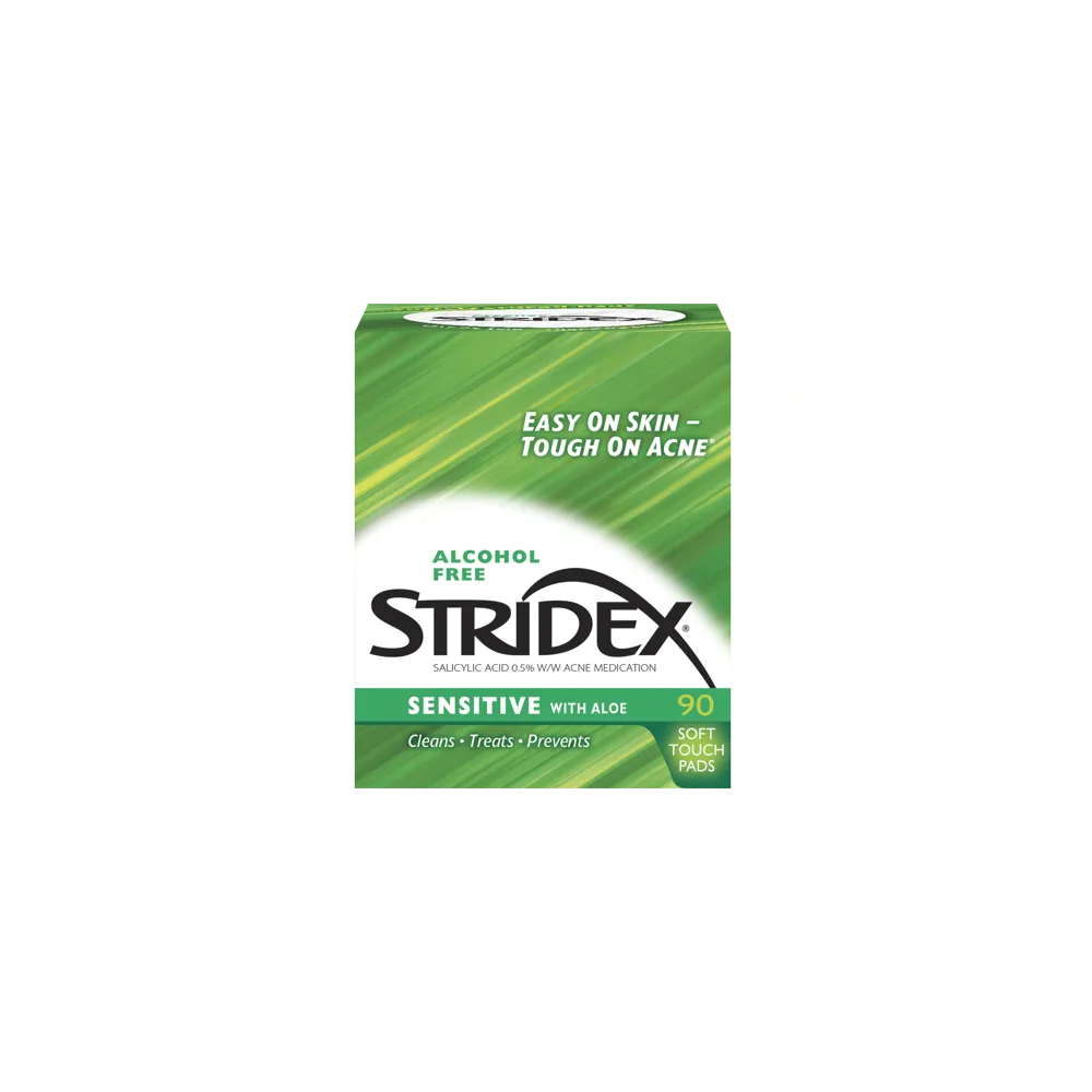 Stridex Triple Action Medicated Acne Pads Sensitive Skin 3.2Oz (Pack of 12)
