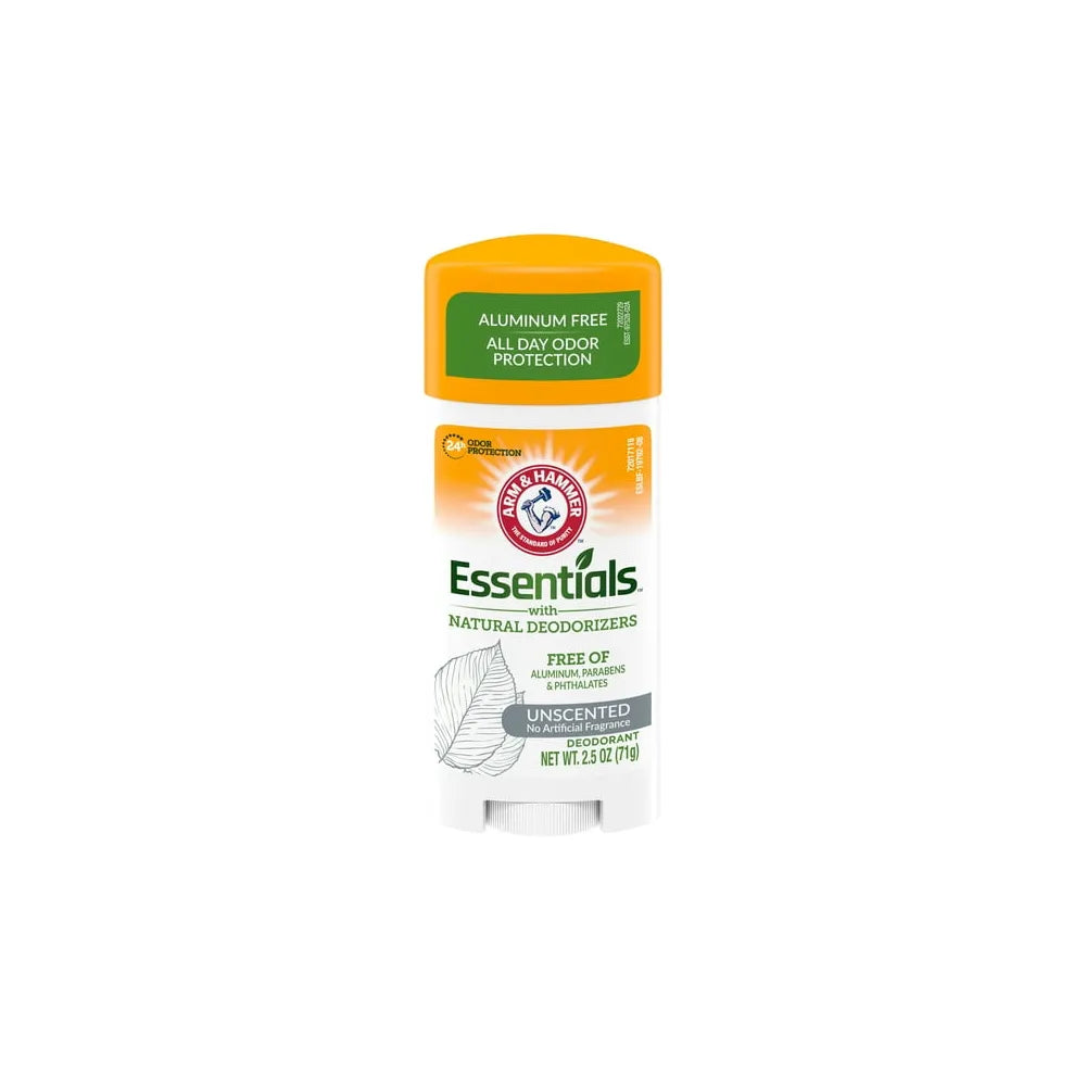 Arm and Hammer Essentials Natural Deodorant Unscented 2.5Oz (Pack of 12)
