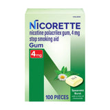 Nicorette Nicotine Stop Smoking Aid Gum 4 Mg Spearmint 6.74Oz (Pack of 12)