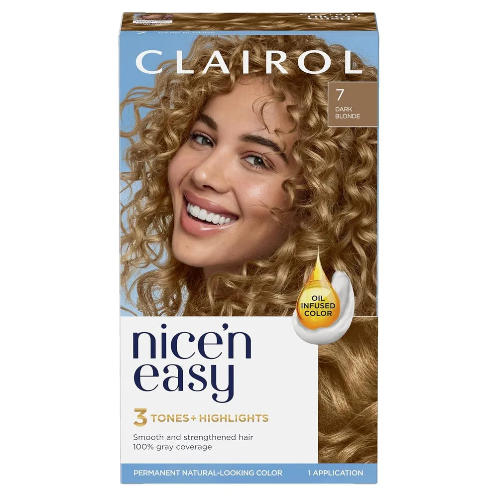 Clairol Nice &amp; Easy Permanent Hair Color 7 Dark Blonde 6.26Oz (Pack of 12)