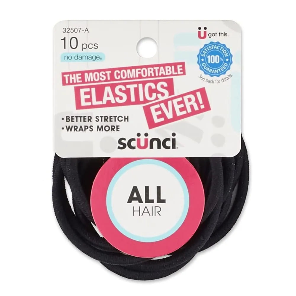 Scunci Nylon Elastics All Hairbands 1.38Oz (Pack of 48)