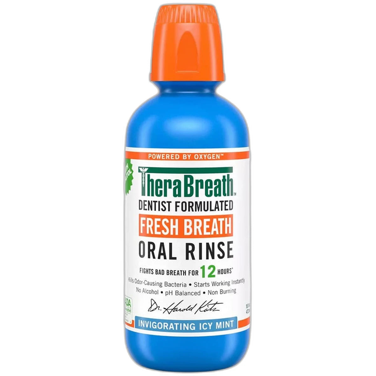 Therabreath Fresh Breath Oral Rinse Invigorating Icy Mint 16Oz (Pack of 12)