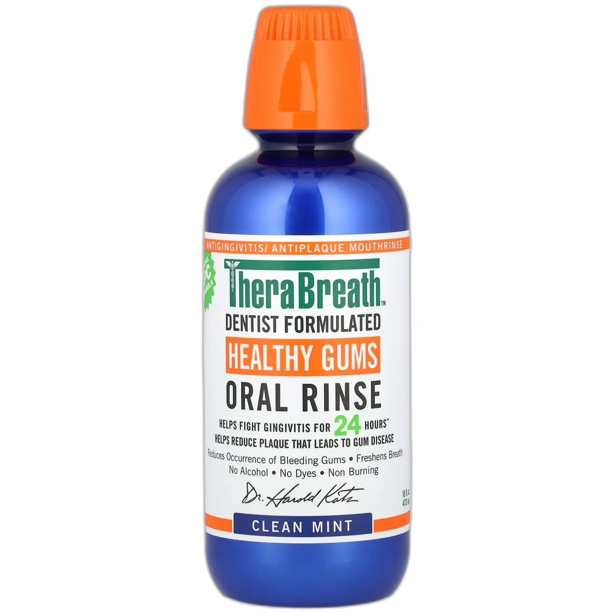 TheraBreath Healthy Mouthwash Rinse Mint 16Oz (Pack of 12)