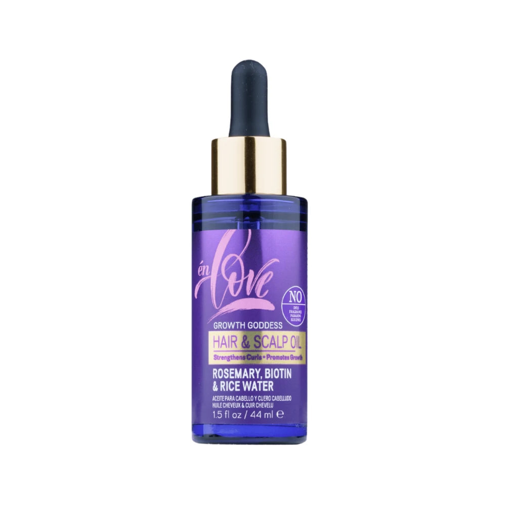 EN LOVE - Growth Goddess Rosemary Biotin Organic Rice Water Hair Scalp Oil 1.5. Oz (Pack of 12)