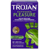 Trojan Extended Pleasure Latex Condoms Climax Control Lubricant 2.11oz (Pack of 48)
