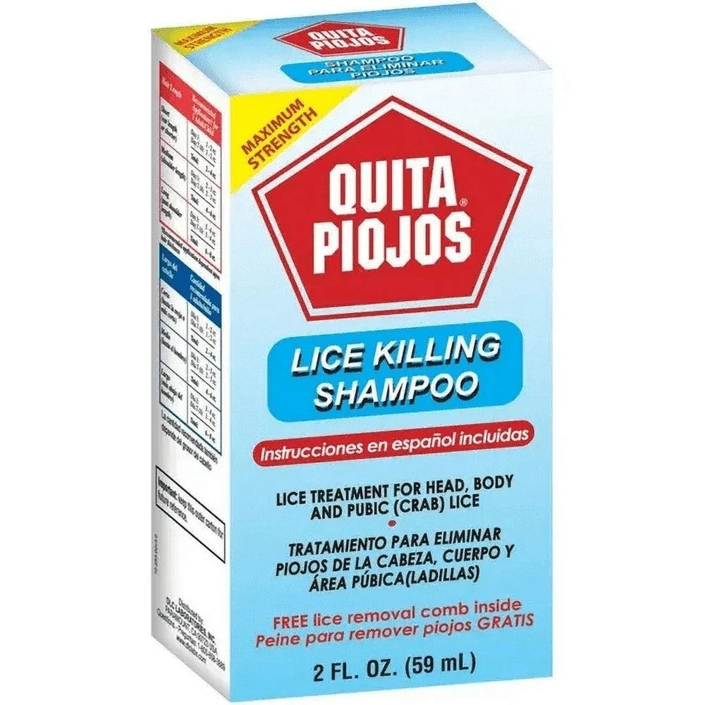 Quita Piojos Head Lice Treatment Lice Shampoo for Kids & Adults 2 fl Oz (Pack of 12)
