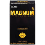 Trojan Magnum Lubricated Latex Condoms Large Size 2.11oz (Pack of 48)