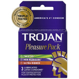 Trojan Pleasure Pack Ultra Ribbed Lubricated Condoms 0.64oz (Pack of 48)