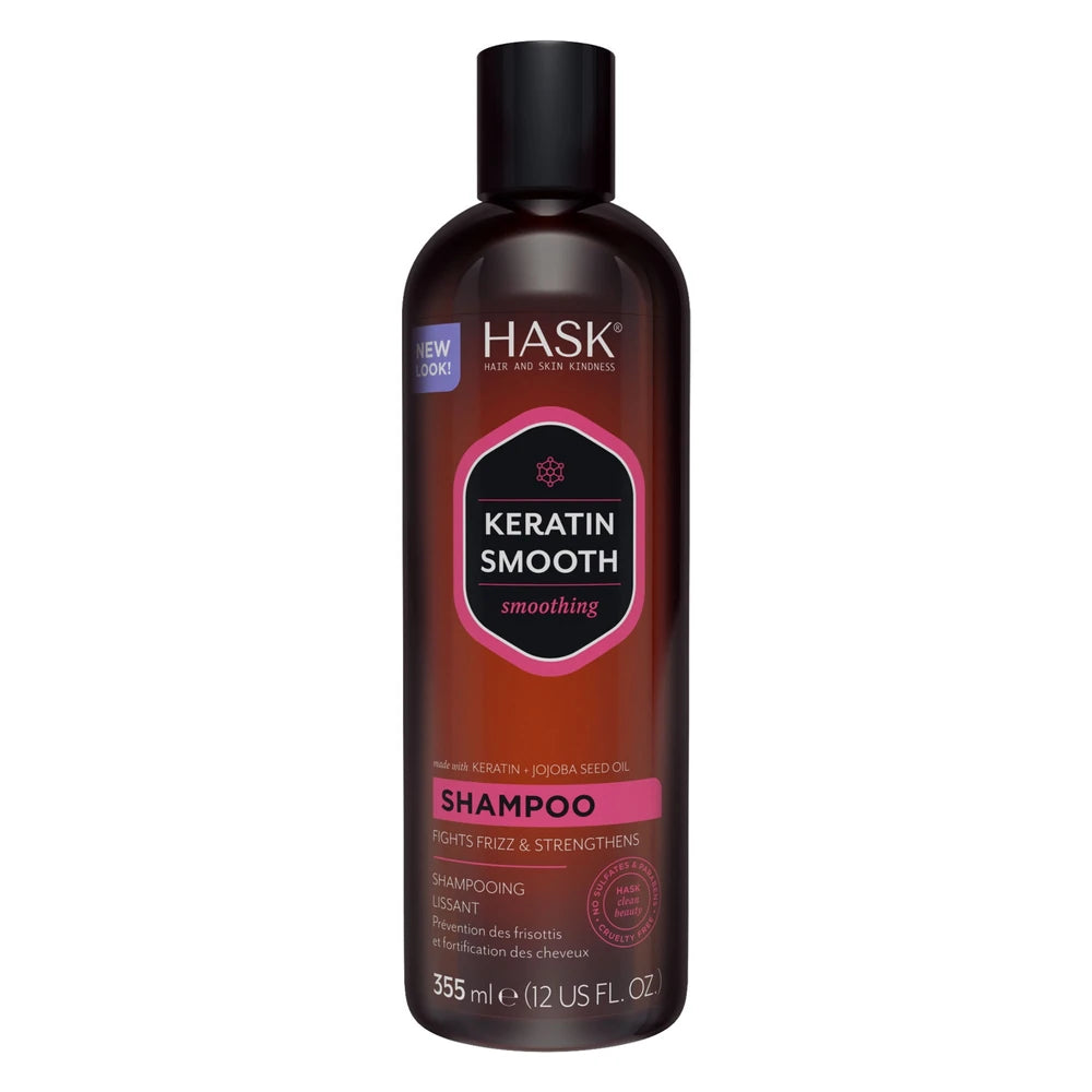 Hask Keratin Protein Smoothing Shampoo & Conditioner 12oz (Pack of 4)