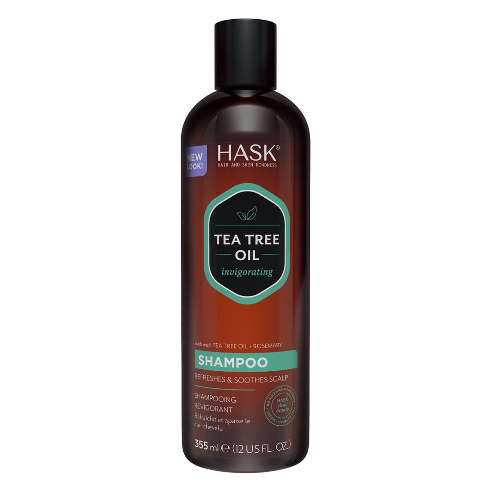 HASK Tea Tree & Rosemary Oil Invigorating Shampoo 12 Oz (Pack of 4)