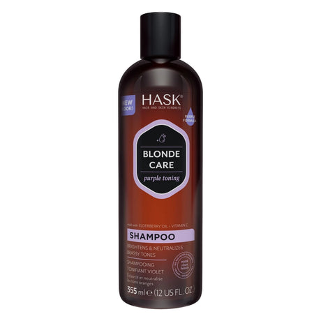 Hask Blonde Care Purple Toning Shampoo 12 fl oz. (Pack of 4)