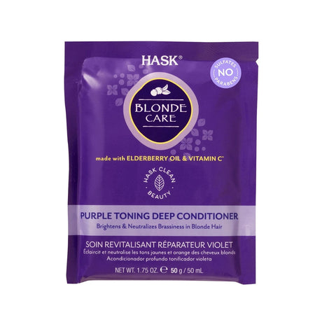 Hask Blonde Care Color Protection Sulfate-Free Purple Toning Deep Conditioner 1.75 Oz (Pack of 24)