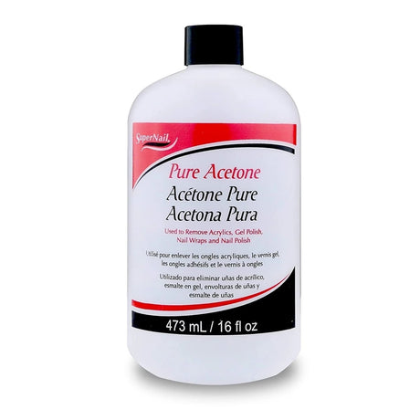 Super Nail Pure Acetone AS SHOWN 16 Fl Oz (Pack of 24)