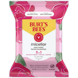 Burts Bees Micellar Makeup Removing Facial Cleansing Towelettes Rose Water 5.1oz (Pack of 12)