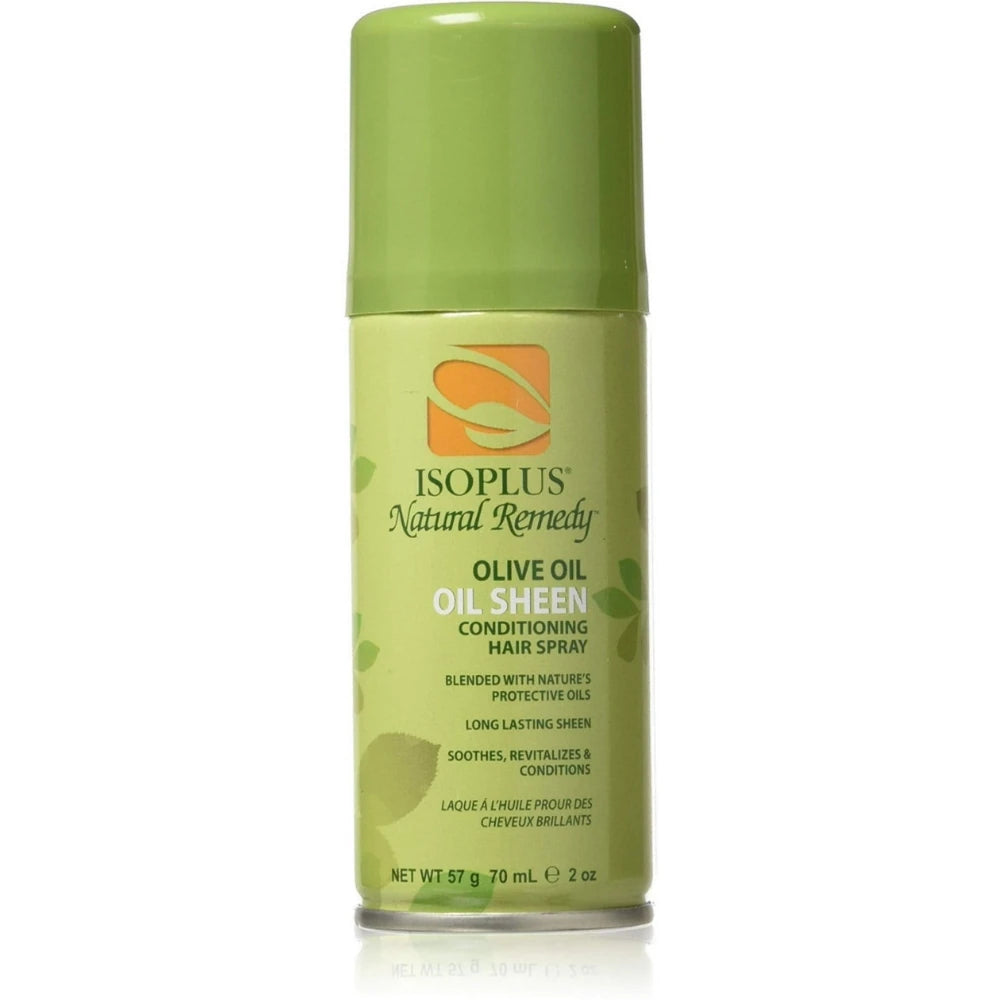 JM Products Isoplus Natural Remedy Oil Sheen Conditioning Hair Spray 2 oz (Pack of 12)