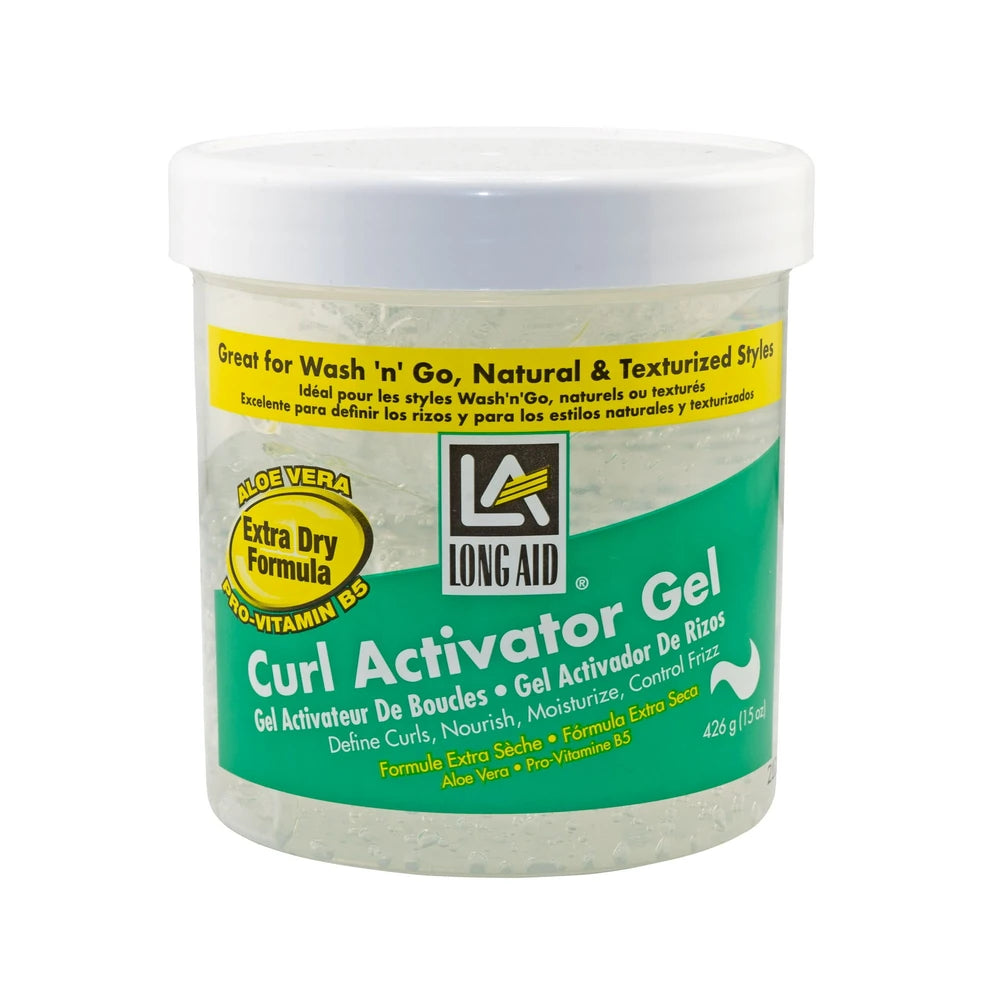 Long Aid Curl Activator Hair Styling Gel Extra Hold 15oz. Moisturizing Unisex (Pack of 6)