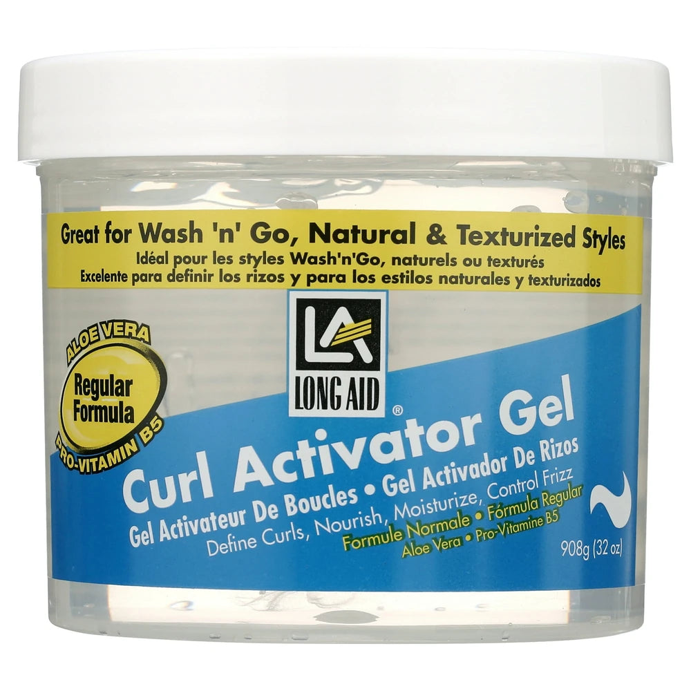Long Aid Curl Activator Hair Styling Gel Regular 32oz. Moisturizing Unisex (Pack of 6)
