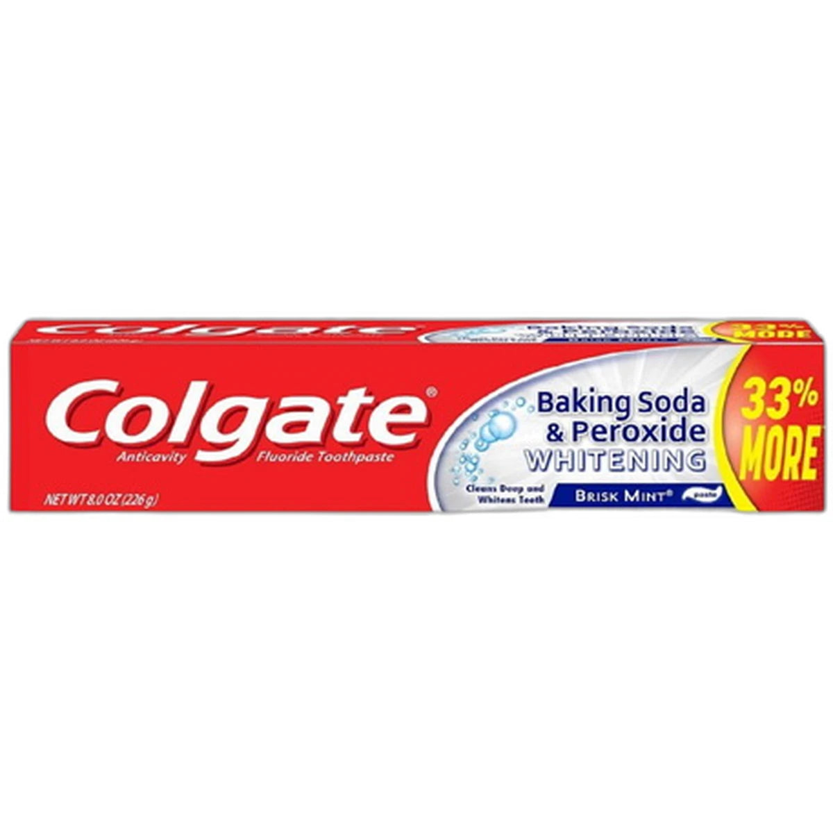 Colgate Baking Soda and Peroxide Whitening Bubbles Fluoride Toothpaste Brisk Mint 8Oz (Pack of 24)