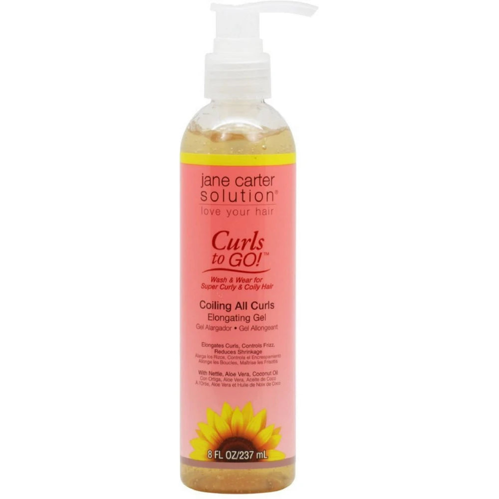 Jane Carter Solution Curls to Go Coiling all Curls Elongating Gel 8oz (Pack of 12)