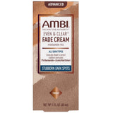 Ambi Even & Clear Advanced Fade Cream Hydroquinone-free Stubborn Dark Spot Cor 1. Oz (Pack of 24)