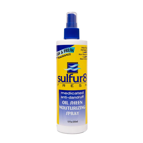 Sulfur 8 Fresh Medicated Anti-dandruff Oil Sheen Spray  12 fl oz (Pack of 12)