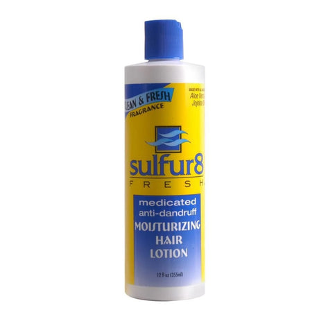 Sulfur 8 - Fresh Medicated Anti-Dandruff Moisturizing Hair Lotion 12 fl Oz (Pack of 12)