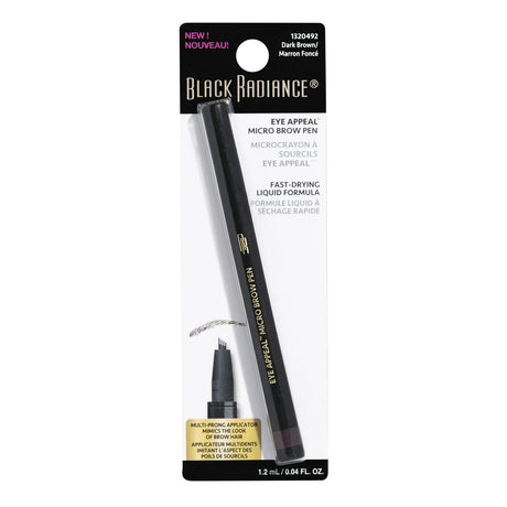 Black Radiance Eye Appeal Micro Eyebrow Pen - Dark Brown 0.04fl Oz (Pack of 48)