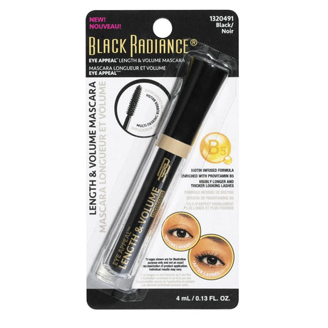 Black Radiance Eye Appeal Length & Volume Mascara - Black 0.13. Oz (Pack of 48)