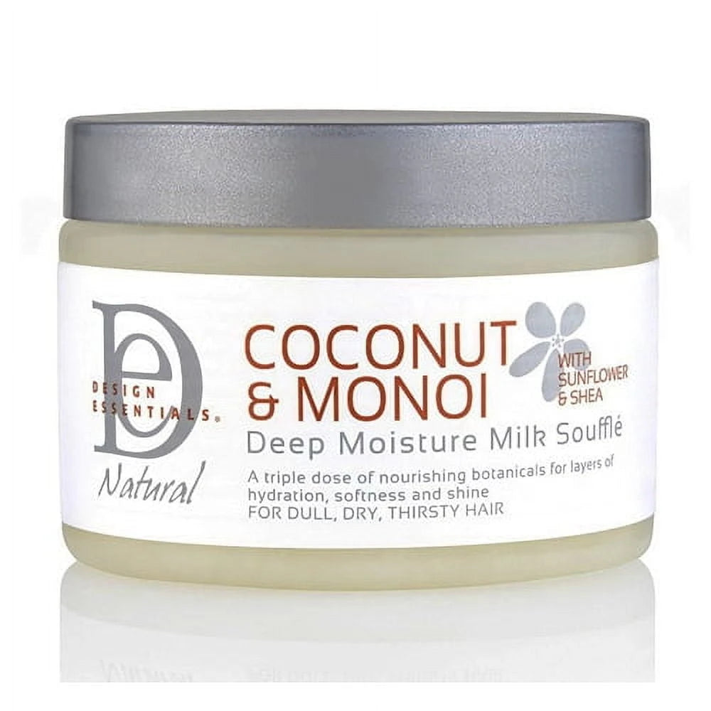 Design Essentials Coconut & Monoi Deep Moisture Milk Souffle Hair Cream 12 oz - (Pack of 12)