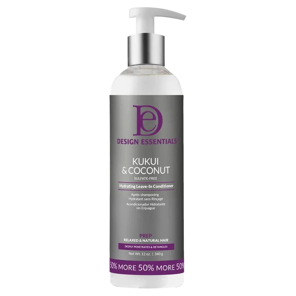 Design Essentials Kukui & Coconut Hydrating Leave-In Conditioner 12 oz - (Pack of 12)