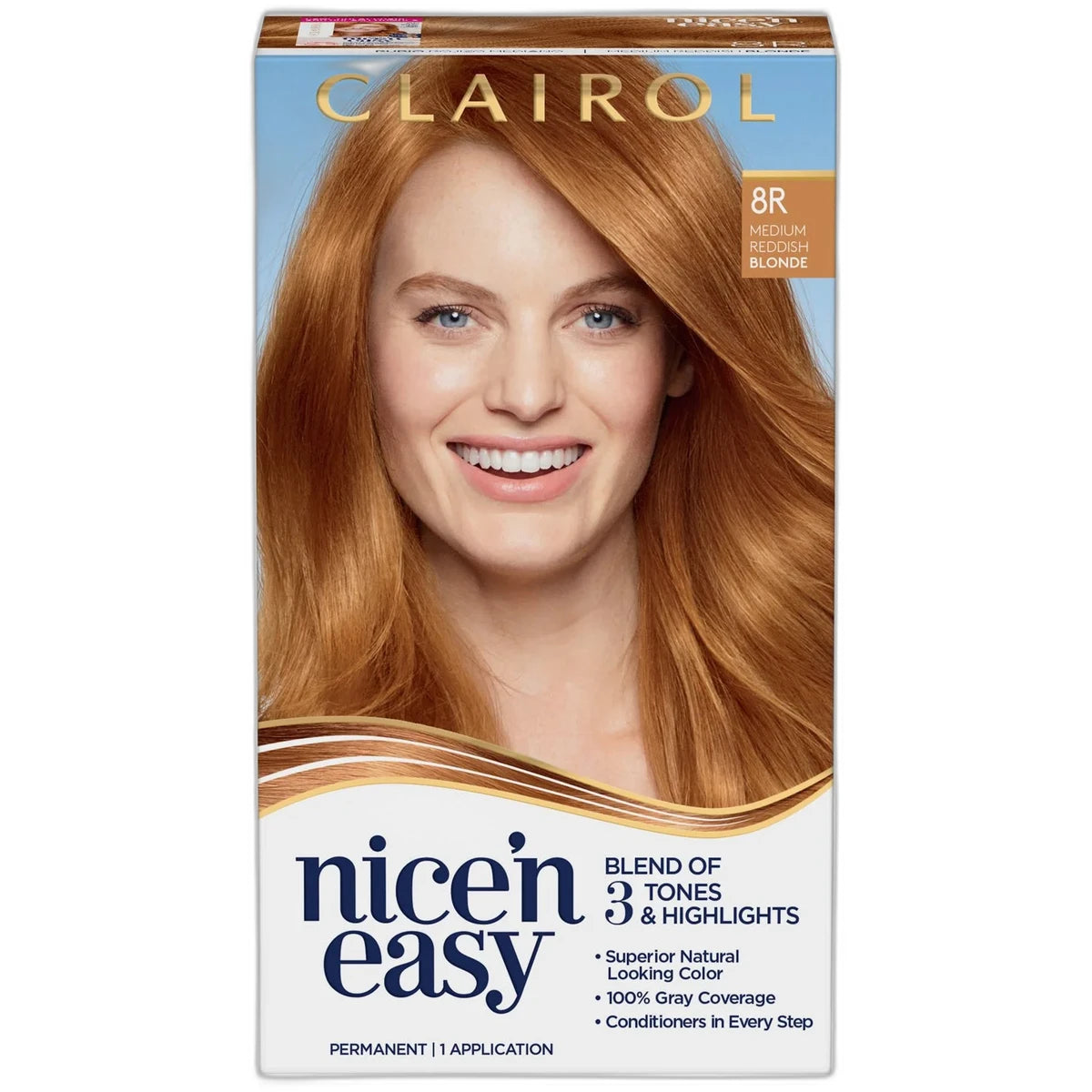 Clairol Nice & Easy Permanent Color 8R Natural Medium Reddish Blonde 8.78Oz (Pack of 12)