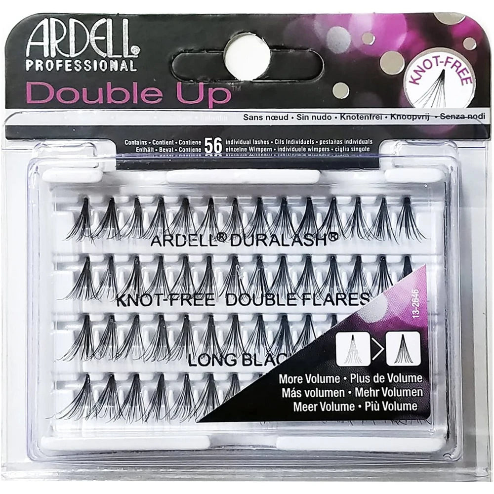 Ardell Professional Double Individuals Knot-Free Double Flares - Long Black (Pack of 72)