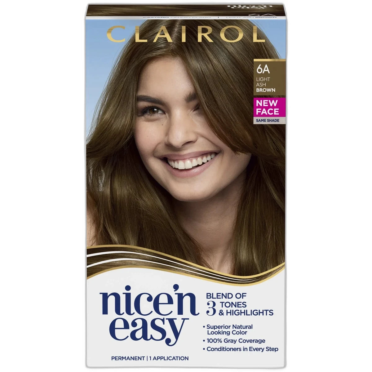 Clairol Nice & Easy Permanent Hair Color 6A Light Ash Brown 6.26Oz (Pack of 12)