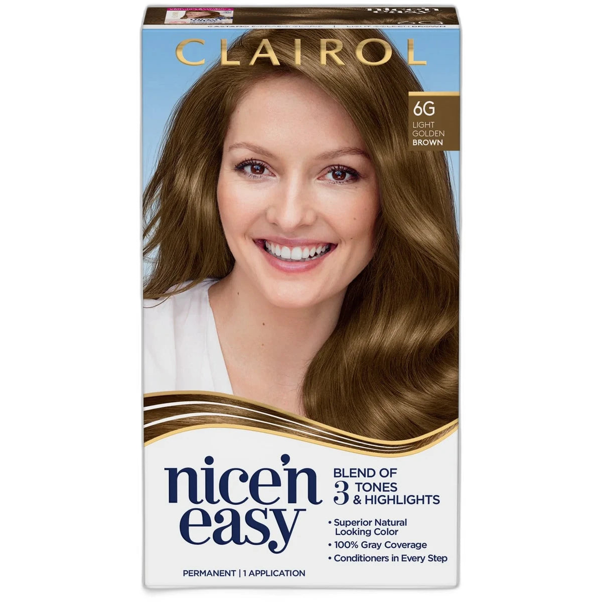 Clairol Nice & Easy Permanent Hair Color 6G Light Golden Brown 6.26Oz (Pack of 12)