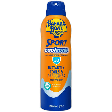 Banana Boat sport performance cool zone continuous spray with SPF 30 6Oz (Pack of 12)