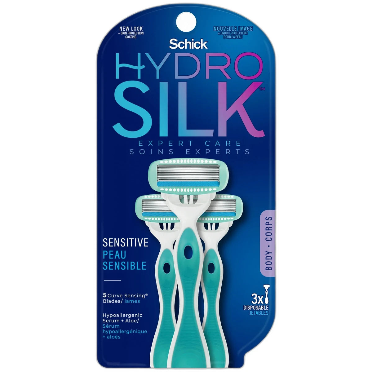 Schick Hydro Silk Disposable Razors for Women with Moisturizing Serum 2.56oz (Pack of 12)