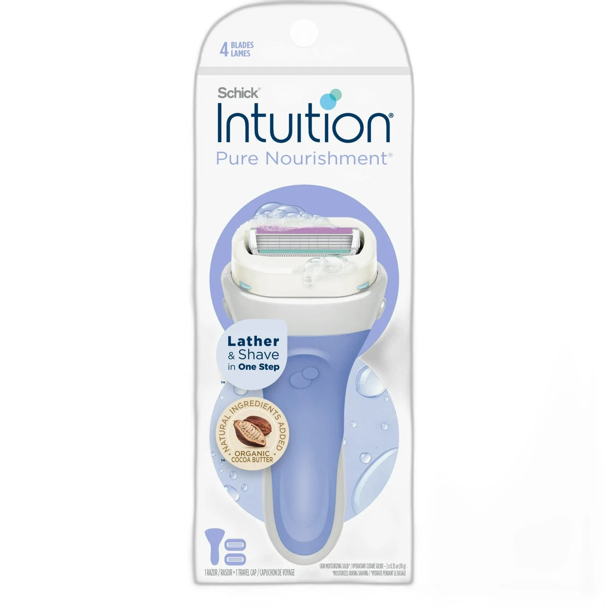 Schick Intuition Razor Pure Nourishment With Coconut Milk And Almond Oil 4.96oz (Pack of 16)