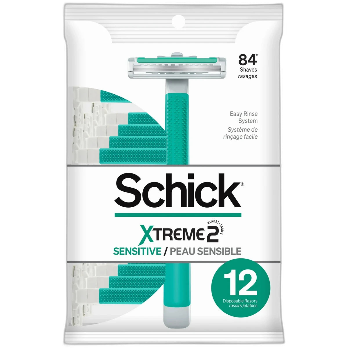 Schick Xtreme 2 Sensitive Disposable Razors for Men 3.03oz (Pack of 36)