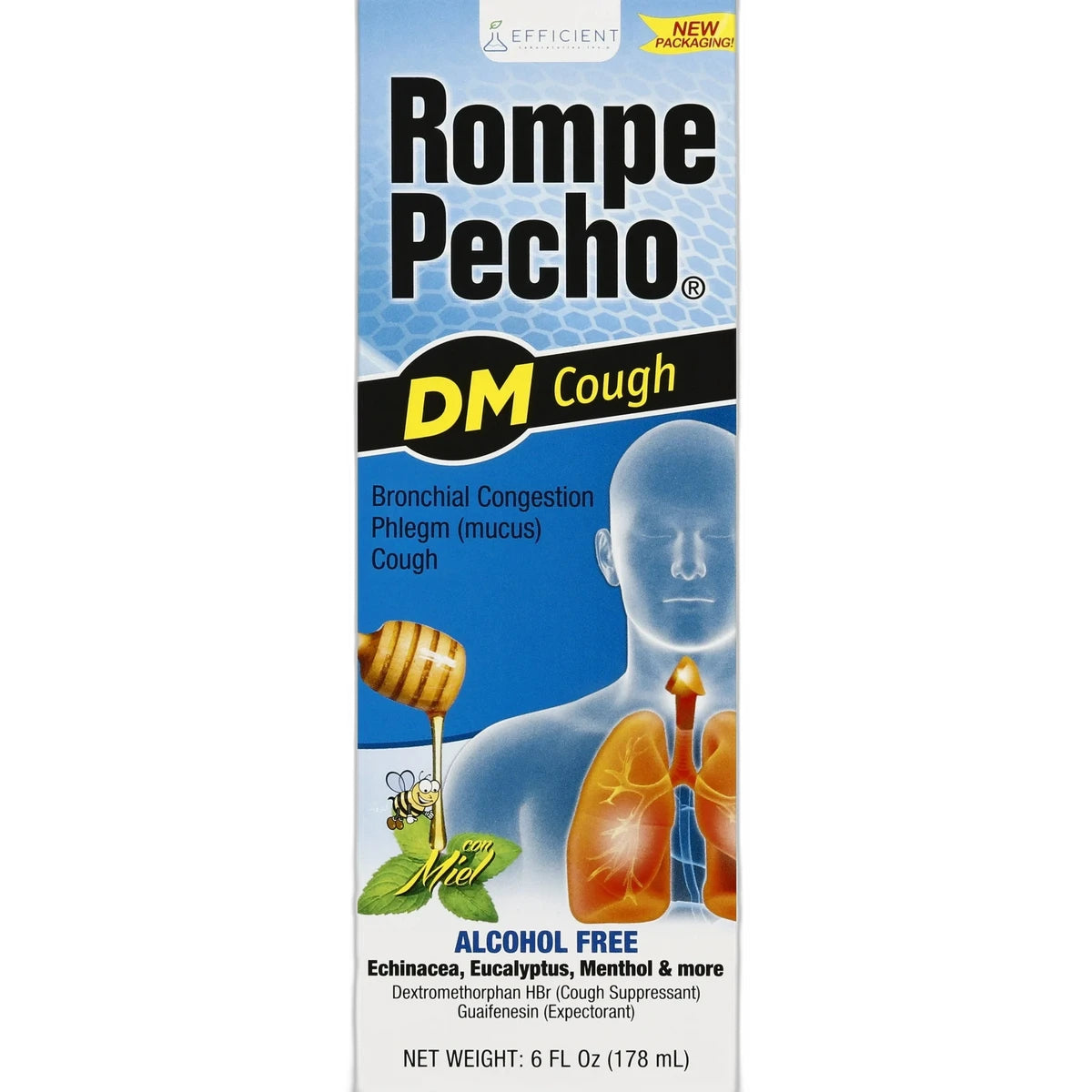 Rompe Pecho Dm Cough Relief Suppressant/Expectorant Syrup 6Oz (Pack of 24)