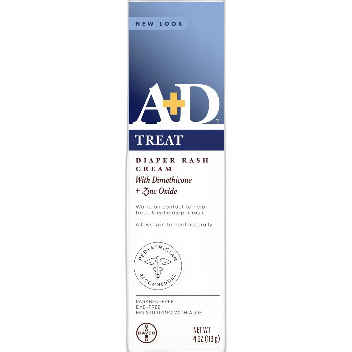 A And D Zinc Oxide Diaper Rash Cream for Irritated Skin 4Oz (Pack of 36)