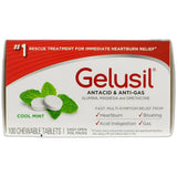 Gelusil Antacid Anti-Gas Tablets Peppermint Flavor 100 Each 5.6oz (Pack of 24)