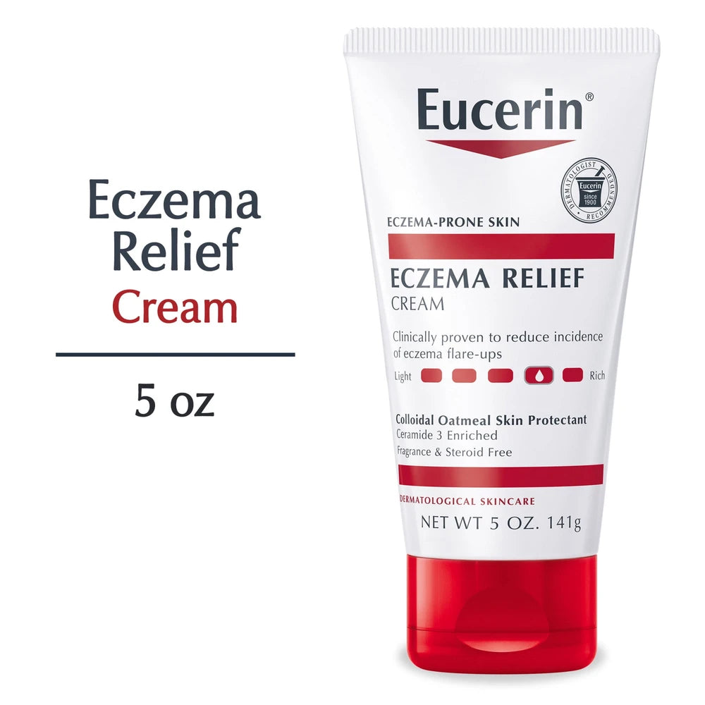 Eucerin Eczema Relief Body Cream Fragrance Free Eczema Lotion Tube 5 Oz (Pack of 12)